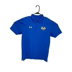 UCLA BAND Bruin Under Armour Medium M Blue Gold Polo Shirt University Of Calif